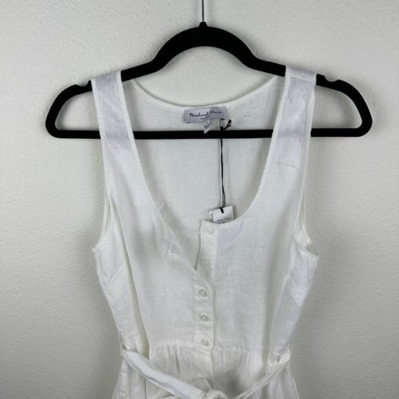 Michael Stars Lulu Button Down Dress in White - Picture 3 of 6